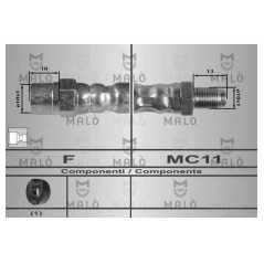 MALO Ελαστικοί σωλήνες φρένων (μαρκούτσια) 80217 S60 I 2000-2010, V70 II (SW) 2000-2007, XC70 CROSS COUNTRY 1997-2007