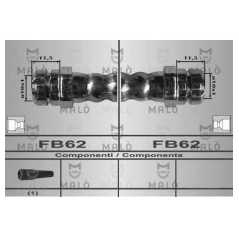 MALO Ελαστικοί σωλήνες φρένων (μαρκούτσια) 80161 A3 (8P1) 2003-2012, ALTEA (5P1) 2004, LEON (1P1) 2005, TOLEDO III (5P2) 2004-20