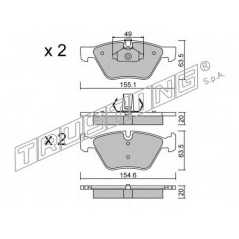 fri.tech. Σετ τακάκια 573.0 ECE, APPROVED