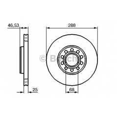 BOSCH Δισκόπλακα 0 986 479 157 SUPERB (3U4) 2001-2008, PASSAT (3B3) 2000-2005