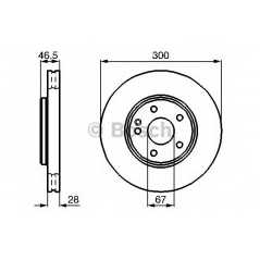 BOSCH Δισκόπλακα 0 986 478 876 CROSSFIRE 2003-2007, CLASS (W203) 2000-2007, CLASS (CL203) 2008-2011, CLK (C208) 1997-2002, CLK (