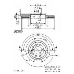 BRECO Δισκόπλακα BS 8546 ASTRA H (L48) 2004, ASTRA H GTC (L08) 2005, CORSA D 2006, CORSA E 2014, MERIVA 2003-2010, MERIVA B 2010