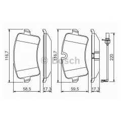 BOSCH Σετ τακάκια 0 986 494 488 A5 (8T3) 2007, MACAN 2014