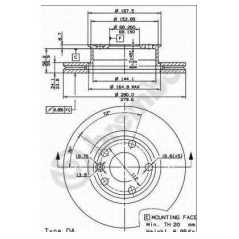 BRECO Δισκόπλακα BS 8053 VW, TRANSPORTER, IV, TDI