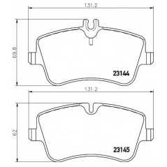 HELLA PAGID Σετ τακάκια 8DB 355 018-351 CLASS (W203) 2000-2007, CLASS (CL203) 2008-2011, CLK (C209) 2002-2009, SLK (R171) 2004-2