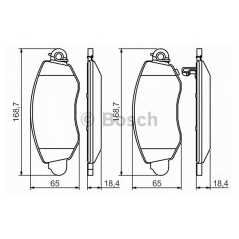 BOSCH Σετ τακάκια 0 986 494 047 BOSCH, FORD, AC, AB, AA, TRANSIT, DI, RWD, TDE