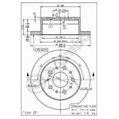 BRECO Δισκόπλακα BS 7606 CITROEN, FIAT, PEUGEOT, JUMPER, TD, TDI, HDI, DT, DUCATO, JTD, CAT, BOXER