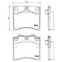 HELLA PAGID Σετ τακάκια 8DB 355 018-381 HELLA, PAGID, VAG, VW, TRANSPORTER, IV, TD, TDI, VR, WVA