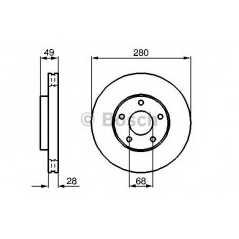 BOSCH Δισκόπλακα 0 986 479 030 ALMERA TINO (V10) 2000, MAXIMA QX (A33) 1999-2003, PRIMERA (P12) 2002, TRAIL (T30) 2001-2005