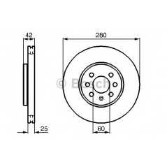 BOSCH Δισκόπλακα 0 986 479 077 ASTRA H (L48) 2004, ASTRA H GTC (L08) 2005, MERIVA 2003-2010