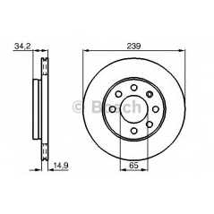 BOSCH Δισκόπλακα 0 986 478 627 A2 (8Z0) 2000-2005