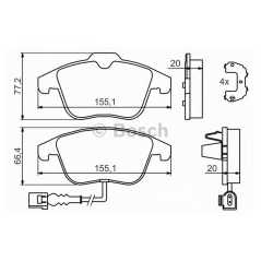 BOSCH Σετ τακάκια 0 986 494 372 Q3 (8U) 2011, TIGUAN (5N_) 2007