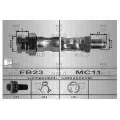 MALO Ελαστικοί σωλήνες φρένων (μαρκούτσια) 8403 TEMPRA (159) 1990-1998, TIPO (160) 1987-1995, DEDRA (835) 1989-1999, DEDRA SW (8