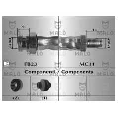 MALO Ελαστικοί σωλήνες φρένων (μαρκούτσια) 8917 STILO (192) 2001-2010