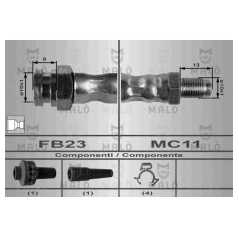 MALO Ελαστικοί σωλήνες φρένων (μαρκούτσια) 8484 145 (930) 1994-2001, 146 (930) 1994-2001, 155 (167) 1992-1997, 164 (164) 1987-19