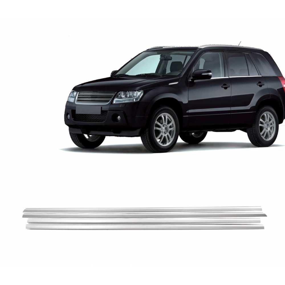 TRIM ΠΑΡΑΘΥΡΩΝ ΑΝΟΞΕΙΔΩΤΟ ΑΤΣΑΛΙ ΧΡΩΜΙΟ ΓΙΑ SUZUKI GRAND VITARA SUV S-DIZAYN - 4ΤΕΜ