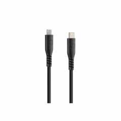 ΚΑΛΩΔΙΟ ΦΟΡΤΙΣΗΣ USB TYPE C APPLE 8PIN 3000mA/60W (PD POWER DELIVERY) ΣΙΛΙΚΟΝΗΣ ΜΑΥΡΟ 20cm OPTILINE LAMPA - 1 TEM.