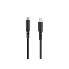 ΚΑΛΩΔΙΟ ΦΟΡΤΙΣΗΣ USB TYPE C APPLE 8PIN 3000mA/60W (PD POWER DELIVERY) ΣΙΛΙΚΟΝΗΣ ΜΑΥΡΟ 60cm OPTILINE LAMPA - 1 TEM.