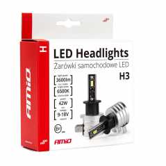 ΛΑΜΠΕΣ LED H3 H-SERIES 918V 42W 6500K 3600lm +200% CSP LED  AMiO - 2 TEM. 