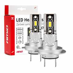 ΛΑΜΠΕΣ LED H7 H-SERIES 918V 42W 6500K 3600lm +200% CSP LED  AMiO - 2 TEM.